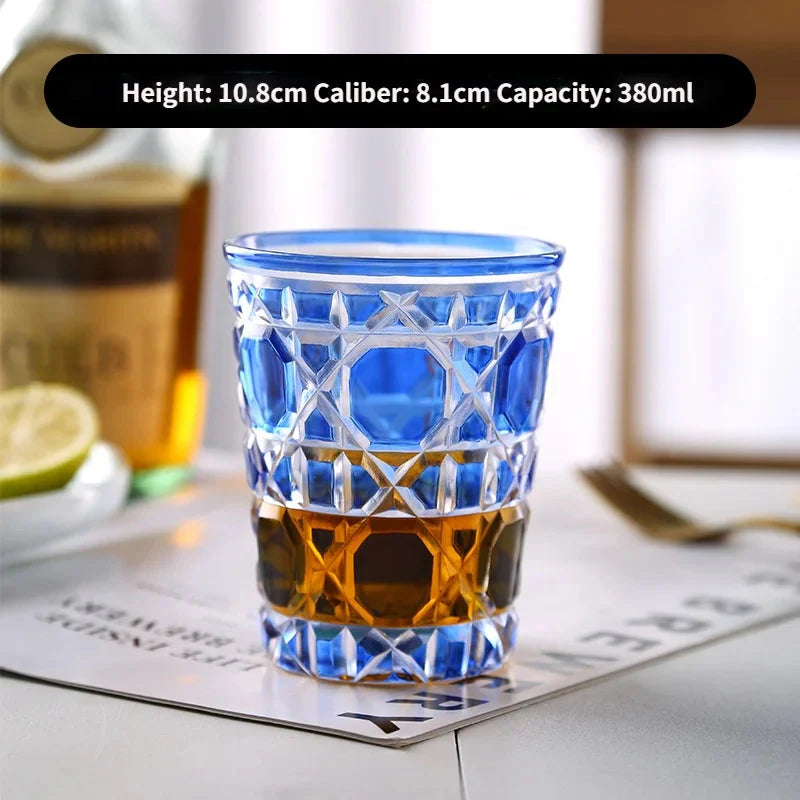ALDO Kitchen & Dining > Tableware > Drinkware Blue Muticolor  New Style Crystal Glasses for Champagne,Whiskey, Wine, Cocktails,Whiskey, Vodka, Sake