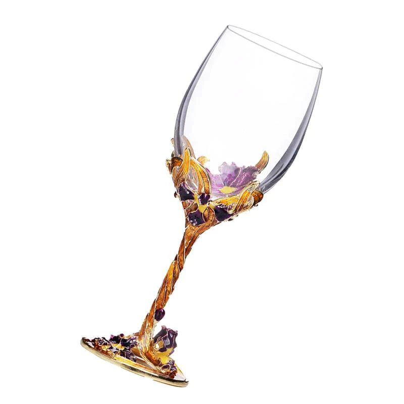 ALDO Kitchen & Dining > Tableware > Drinkware Elegant Custom Made Enamel Led Free Crystal Goblet Wine Glass Comes With Beutiful Gift Box