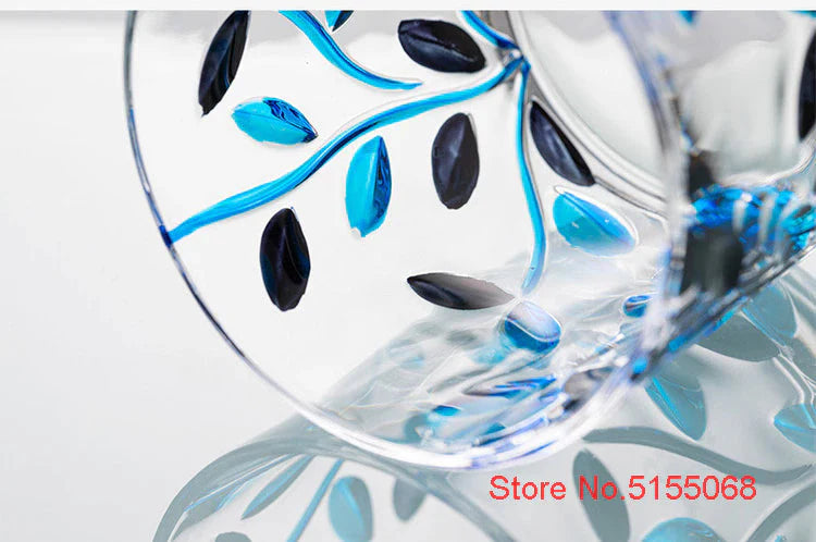 ALDO Kitchen & Dining > Tableware > Drinkware Four Seasons Italian Murano Style Luxury Hand Cut and Painted Colorful Stain lead Free Crystal Free Whisky Vodka Cocktail Glasses