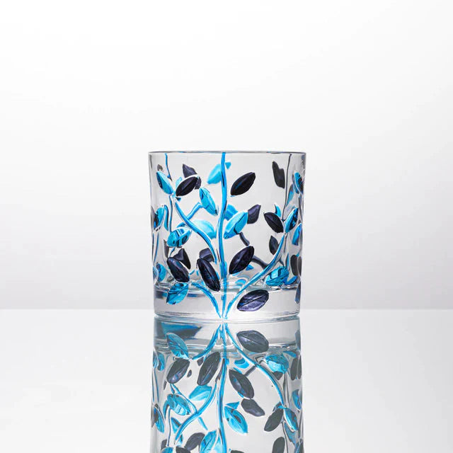 ALDO Kitchen & Dining > Tableware > Drinkware Glass  Style 3 / Crystal Lead Free / See Attached Pictures Four Seasons Italian Murano Style Luxury Hand Cut and Painted Colorful Stain lead Free Crystal Free Whisky Vodka Cocktail Glasses
