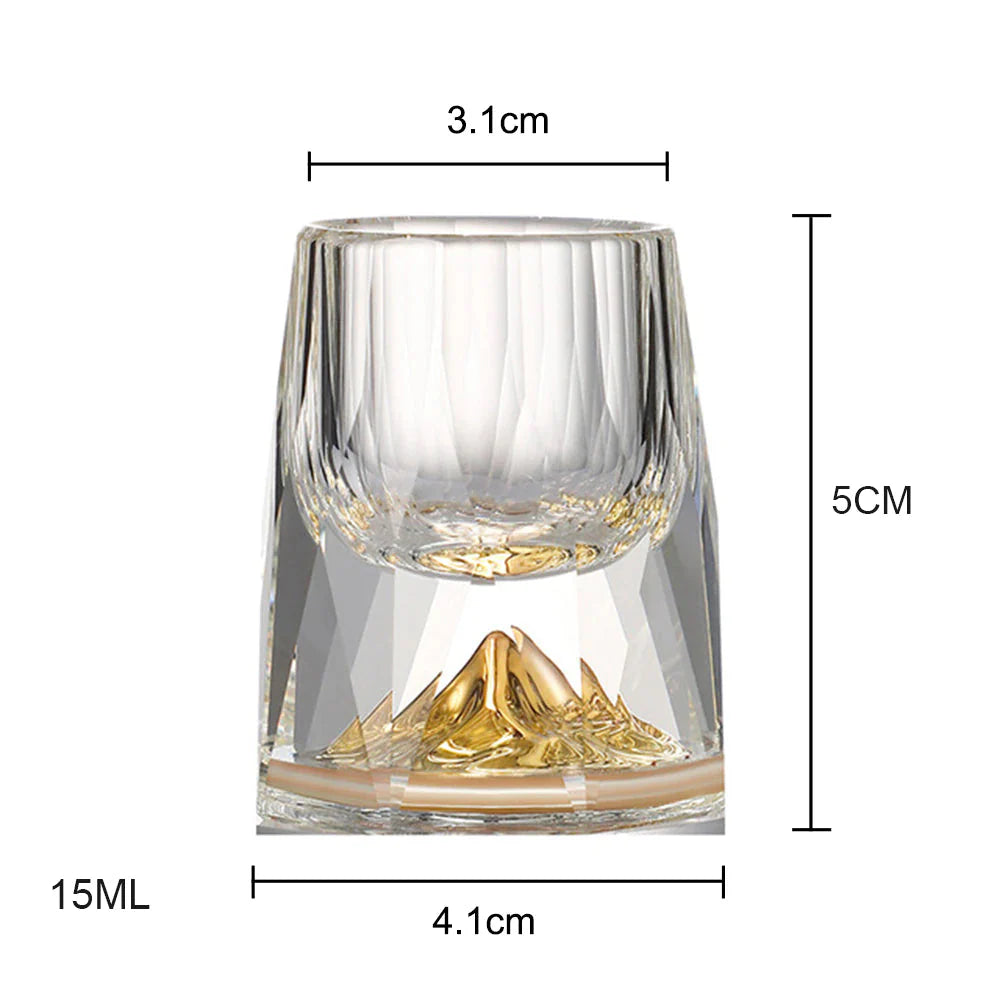 ALDO Kitchen & Dining > Tableware > Drinkware Luxury Lead Free Crystal Glass 24 karat Gold Foil Hand Blown Dimond Cut For Whisky Vodka Glasses