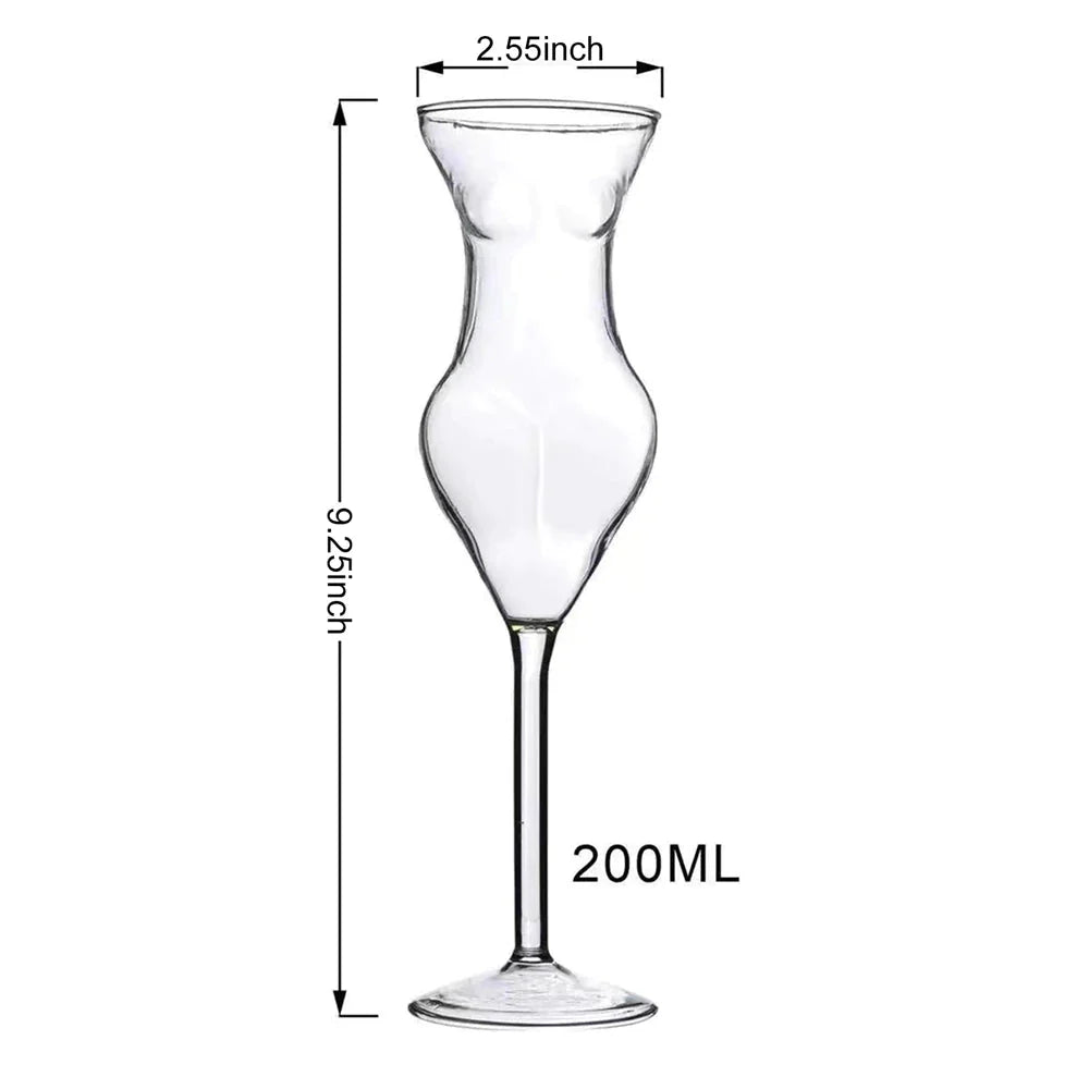ALDO Kitchen & Dining > Tableware > Drinkware Muticolor Miss Wine Glass Female-shaped Glasses for Champagne,Whiskey, Wine, Cocktails,Glass, Goblet for Party Home Bar