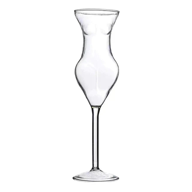 ALDO Kitchen & Dining > Tableware > Drinkware White / Lead free Crystal / 9.25"inch toll  x 2.55" inches wide Muticolor Miss Wine Glass Female-shaped Glasses for Champagne,Whiskey, Wine, Cocktails,Glass, Goblet for Party Home Bar
