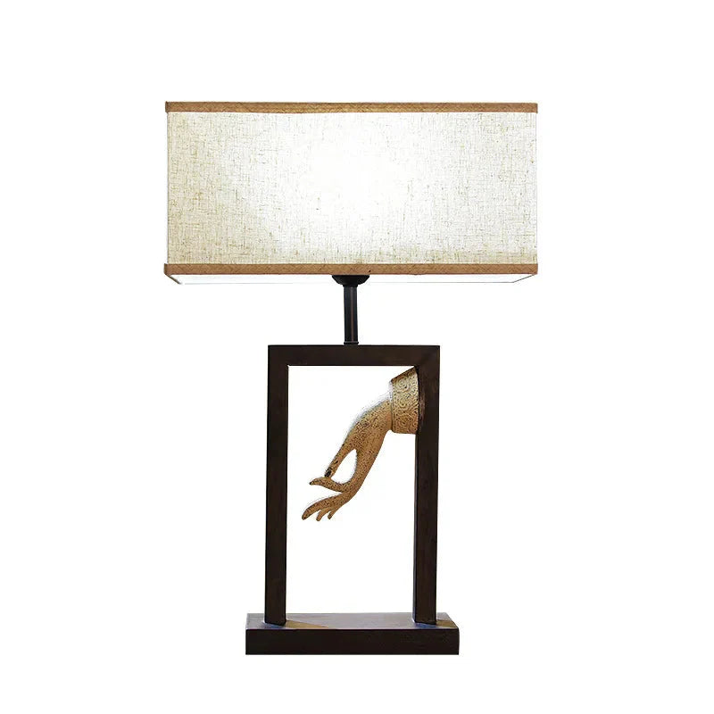 ALDO Lamps> Lighting & Ceiling Fans Modern Romantic Table LED Lamp Solid  Wood with Fabric Shade