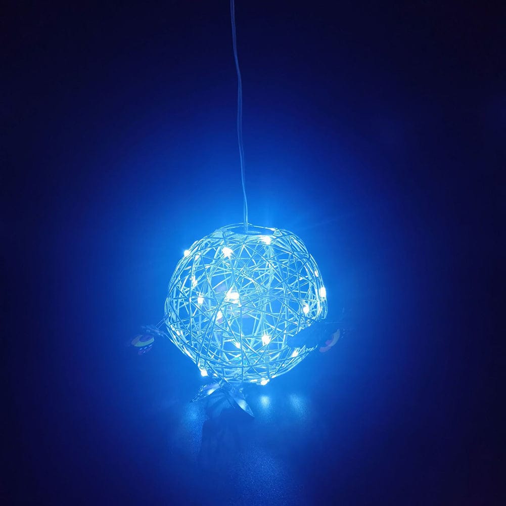 ALDO Lighting > Lighting Fixtures > Ceiling Light Fixtures 3.6" Inches  Round Bowl x 21.65" Cord length Inches / new / metal Sculptural Chandelier Garden Hanging Solar Light Round Waterproof Metal Ball With Butterfly