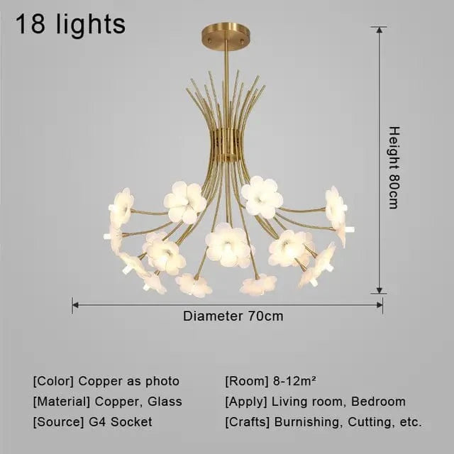 ALDO Lighting > Lighting Fixtures > Ceiling Light Fixtures Venetian Style Flower Glass Chandelier Ceiling Light Fixture