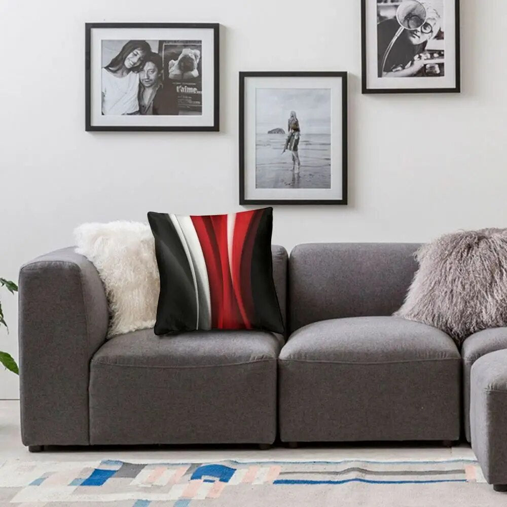 ALDO Linens & Bedding > Bedding > Pillowcases & Shams Art Deco Geometric Graphic Design Red And White Throw Polyester Pillow Cover