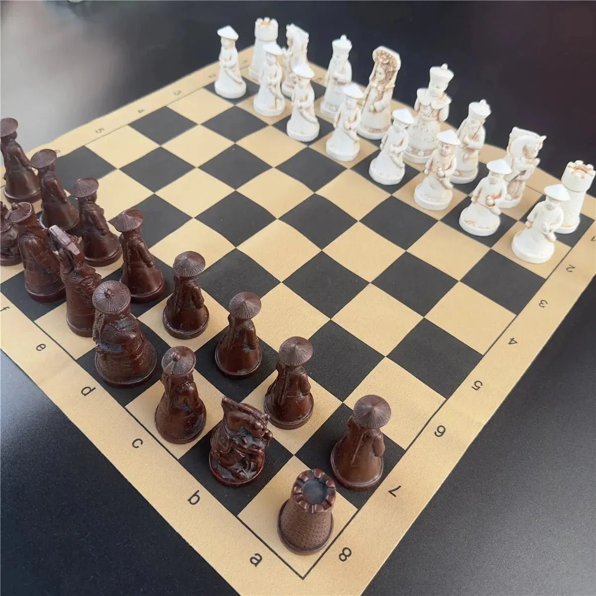 ALDO Party & Celebration > Party Supplies > Party Games Large 3D Antique  Set with Chess Board Qing Soldier Resin Chess Pieces with Leather Chessboard