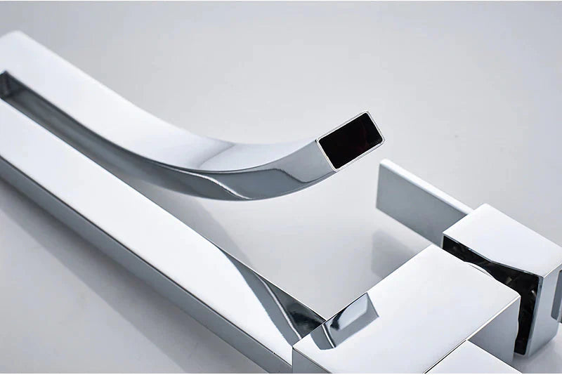 ALDO Plumbing Fixture Hardware & Parts > Faucet Accessories > Faucet Handles & Controls Luxury Contemporary  Style Bathroom Waterfall  Twisted Tower Basin Faucet.