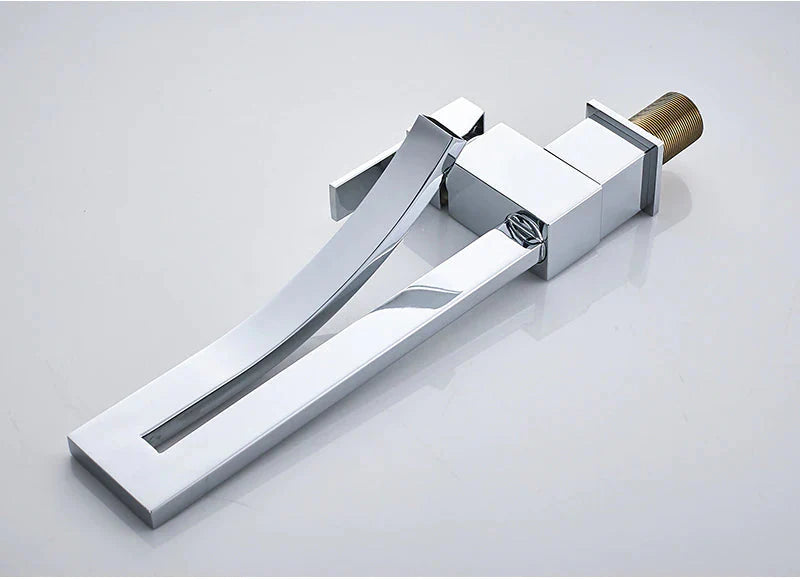 ALDO Plumbing Fixture Hardware & Parts > Faucet Accessories > Faucet Handles & Controls Luxury Contemporary  Style Bathroom Waterfall  Twisted Tower Basin Faucet.