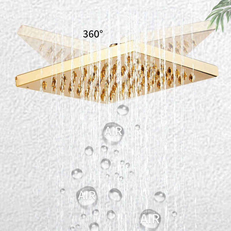 ALDO Plumbing > Plumbing Fixture Hardware & Parts > Shower Parts > Shower Heads Digital Bathroom Shower System with LED and Smart Thermostat Temperature Display Wall Mount Rainfall Head Faucet