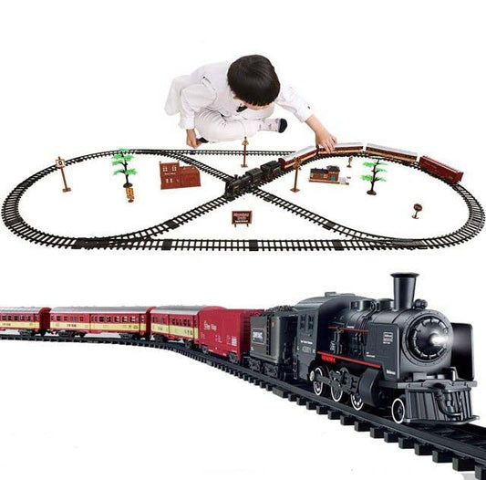 ALDO Toys & Games Large / metal and plastic Classic Christmas Electric Train Toy Children's Railway Train with Steam and Sound