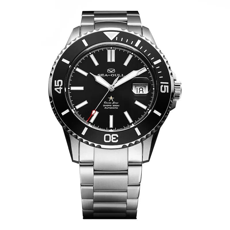 Jaragar Décor > Watches Black Face Sea- Gull Original Official World Famouse  Man's Luxury Wrist Sport 200m Diving Waterproof Watch Automatic Movement