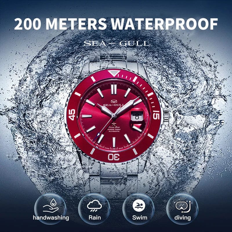 Jaragar Décor > Watches Sea- Gull Original Official World Famous  Man's Luxury Ocean Star Luminous  Wristwatch Sport 20Bar Diving Waterproof Automatic Movement